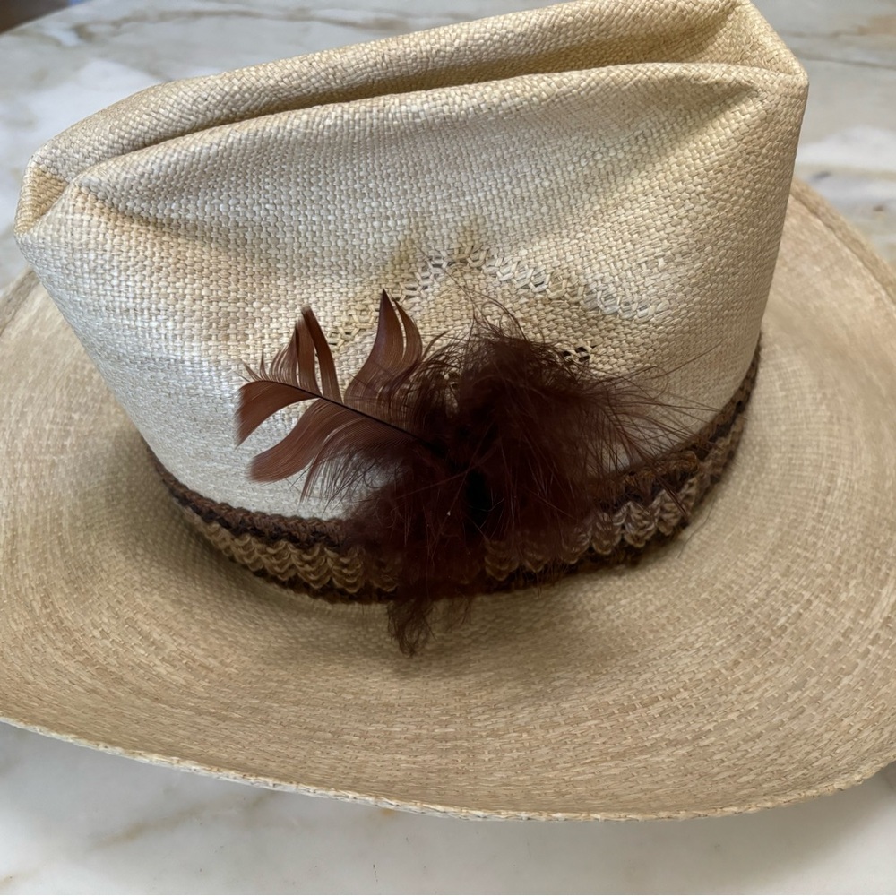 VTG Resistol Stagecoach Western Cowboy Straw Hat 7  Self Conforming USA Piñon